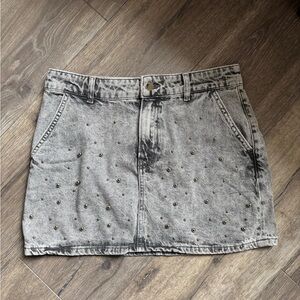 Zara Gray Studded Mini Skirt